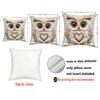 Short Plush 2D Flat Printing Owl Love Throw Pillow Covers, Zippered Polyester Comfortable Decor Pillowcases,