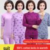Women's Pure Cotton Thermal Underwear Set for Middle-Aged and Elderly - Thin, Large Size Autumn Attire