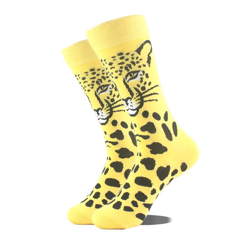 Cool Design Avocado Crew Socks Men Creative Eye Guitar Bus Pattern Sokken Duck Cat Fox Otter Animals Divertidos Chaussette Sox