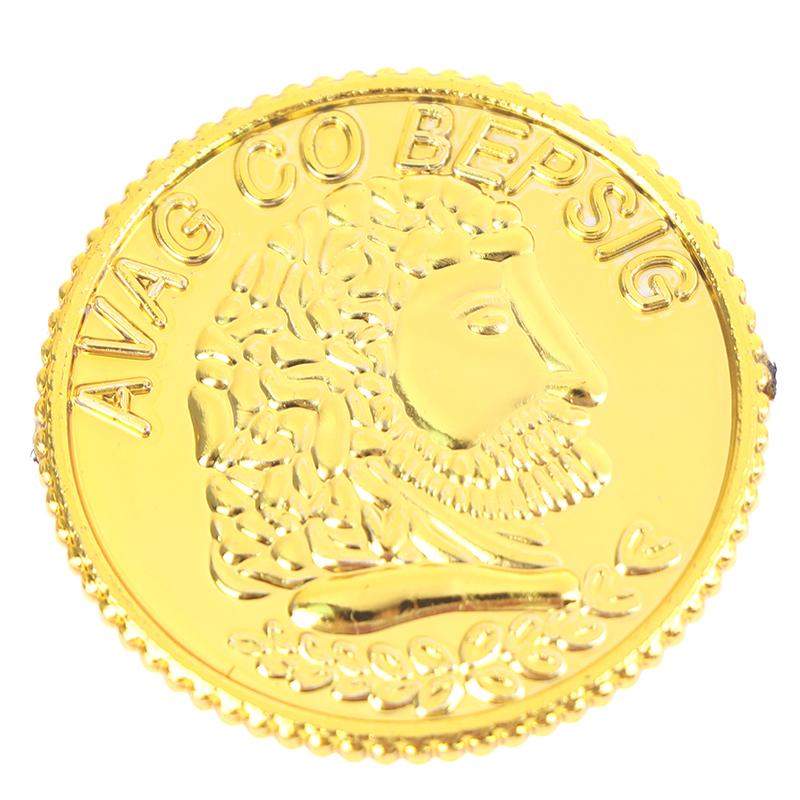 100Pcs/Bag Gold Fake Coins Shining Pirates Plastic Coin Party Currency Toy Game