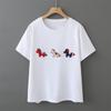 2026 Plus Size Cotton T-Shirt with Horse Patch - Short Sleeve, Round Neck, Fashionable Top for Fat Girls