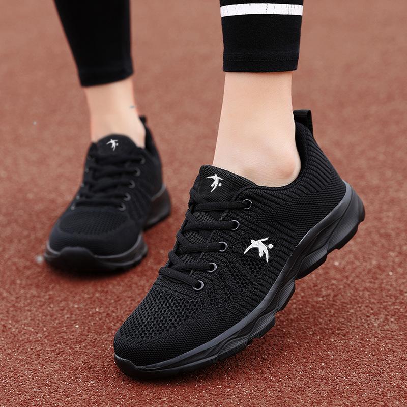 White women's shoes running shoes shock-absorbing soft-soled aerobic running shoes women's mesh breathable sneakers lightweight casual sneakers