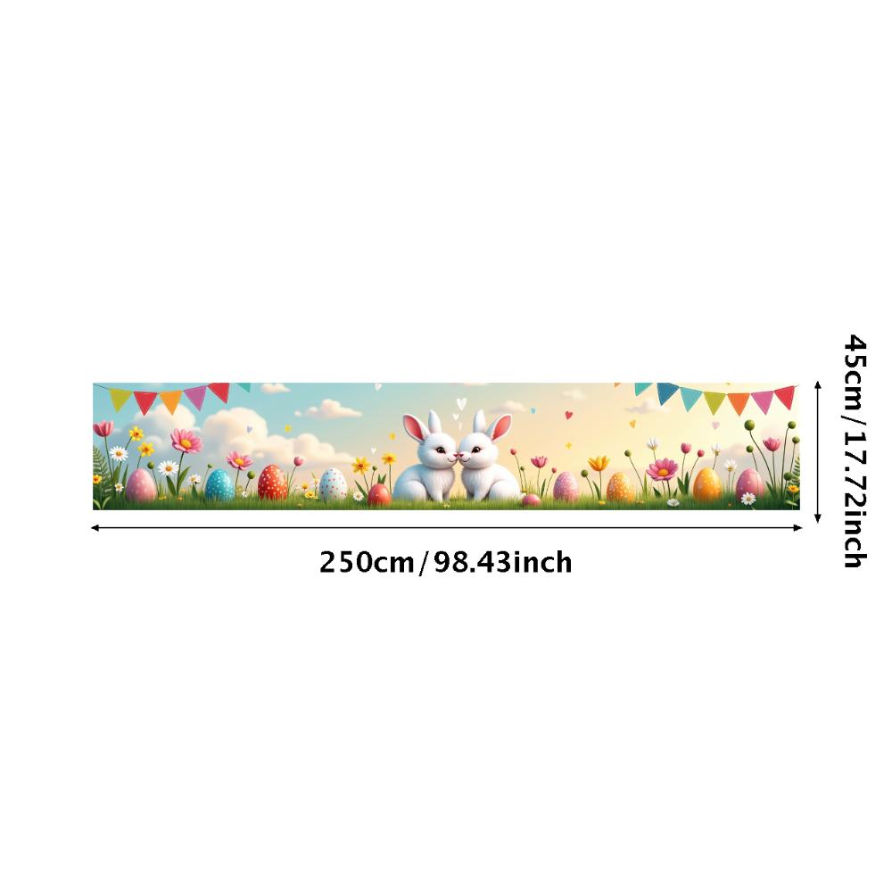 

Щасливий Великодній Зайчик Квіти Банер Тло Весняна Вечірка Декор Яйця Декорації Великодні Фотографії Реквізит Тло Банери