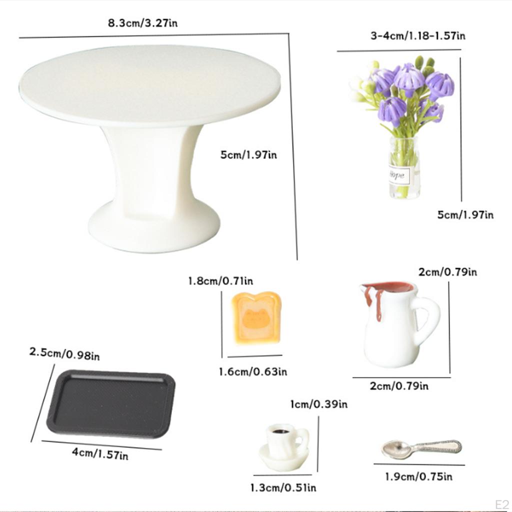 Miniature Dollhouse End Table White Side 1:12 Decoration Ornaments Living Room Scene Coffee