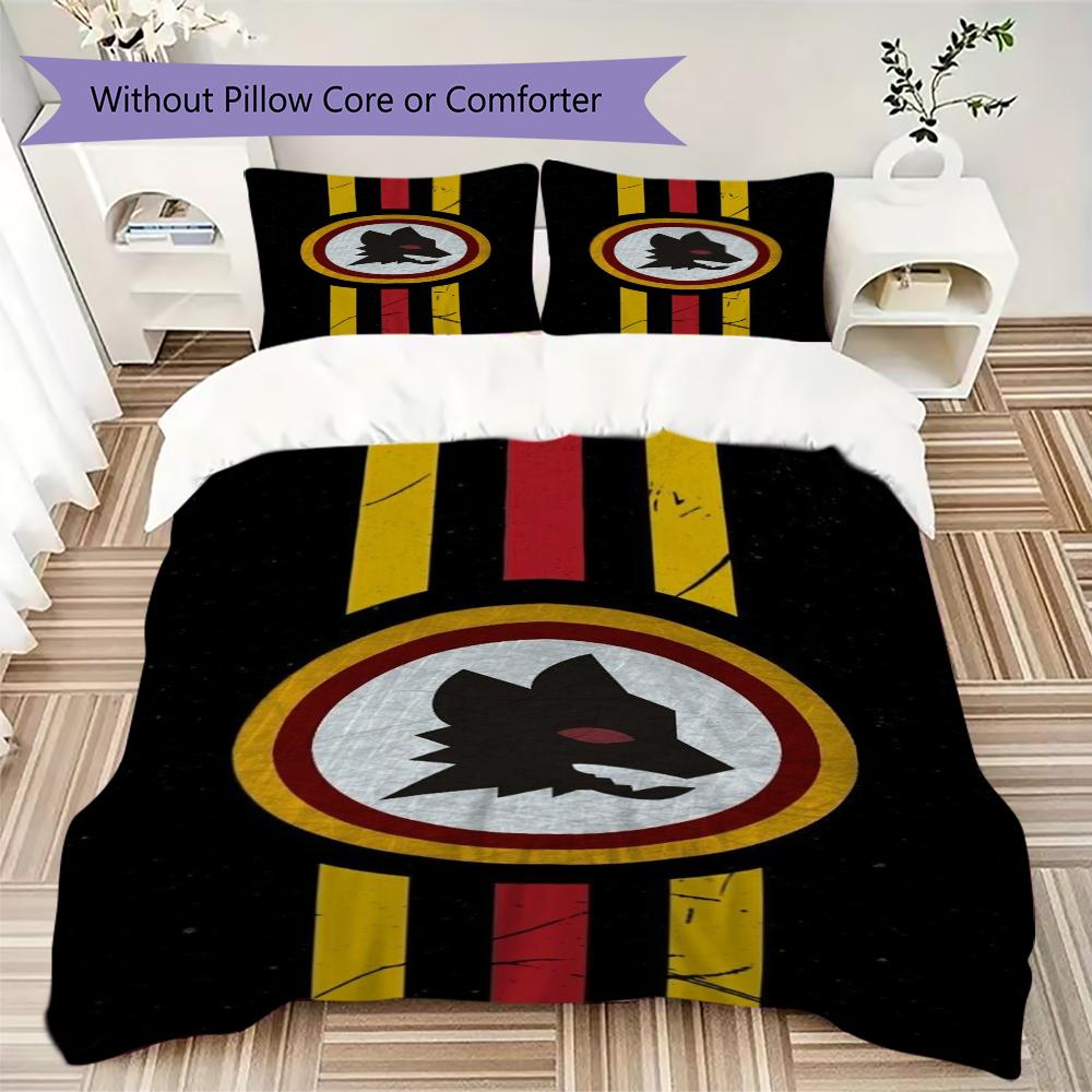 Set Copripiumino con Fantasia A.S. Roma Federa Decorazione per la Casa Regalo di Compleanno (1 * copripiumino + 2 * federe senza imbottitura)02