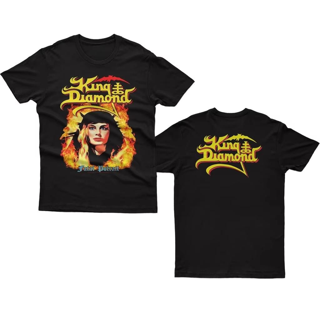 

В НАЛИЧИИ Футболка с металлической группой высшего качества, с индивидуальным принтом, уличная одежда, King Diamond, Fatal Portrait, винтажная футболка, мужской дизайн, американский 4XL