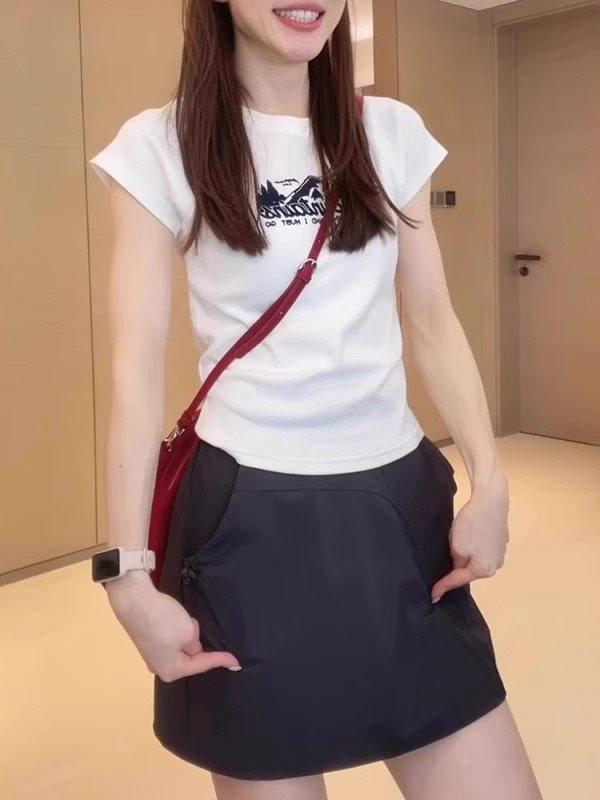 

Summer 2025 Korean Chic Plus Size Slimming Round Neck Print T-Shirt 2XL for 136-154 lbs