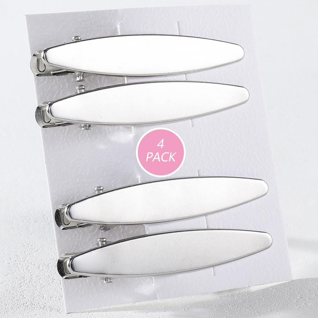 4/24Pcs Silver Y2k Hair Clips for Women Hollow Out Metal Duckbill Clip Gilrs Hairpins Side Clips Styling Girls Hair Accessories