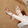 French slippers women's outer wear fashion 2025 new summer square head thin heel fairy style high heel one-word cool slippers