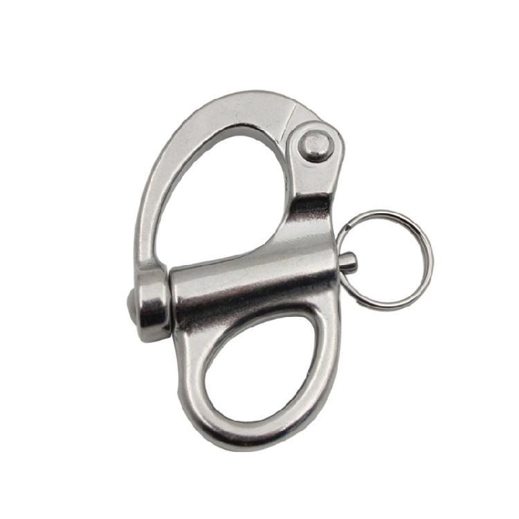 Marine Grade Stainless Steel Fixed Bail Snap Shackle 35/52/69/96mm Snap Hook