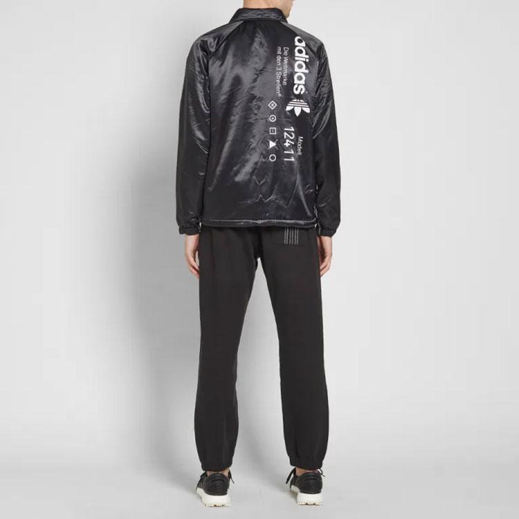 Adidas Originals X Alexander Wang Letter Logo Print Long Sleeve Jacket Men Jacket Black CV5254