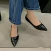 2025 New Low-heeled Single Shoes Women's Flat-soled Shallow Mouth Versatile Pointed One-pedal Grandma Shoes