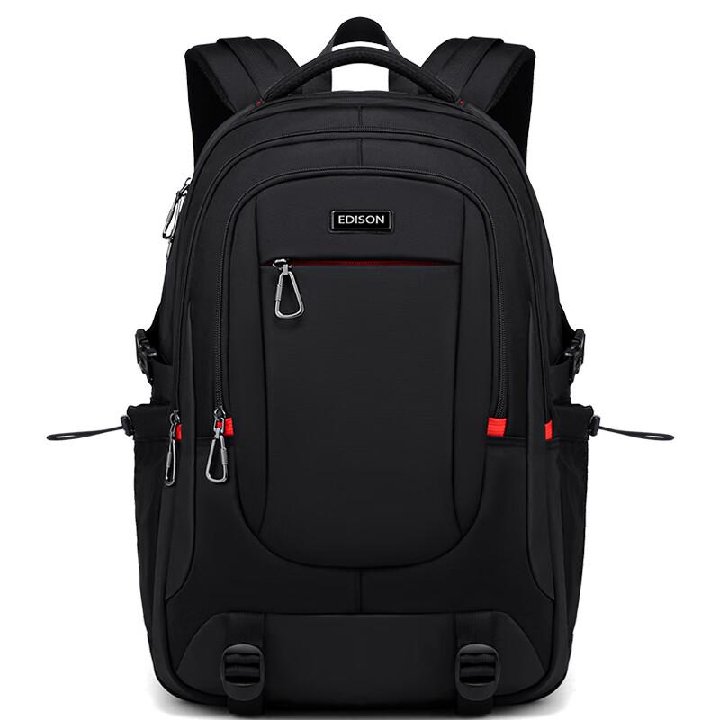 

Edison Backpack with Spine Protection, Weight Reduction, Large Capacity, Water-Resistant, Travel Backpack, Black, 35L чорний