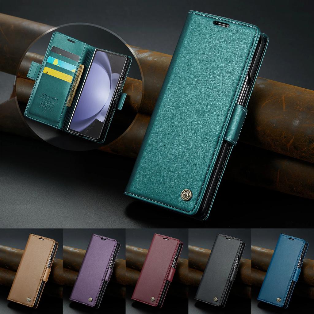 Business Wallet Cards Solt Leather Case for Samsung Galaxy Z FOLD 6 5 5G Fold5 ZFOLD5 Full Protection Bag Book Cover Flip Fundas