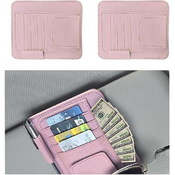 Augeny Car Sun Visor Organizer, Small Auto Visor Organizer And Storage, Registration And Document Holder, Vehicle Accessories For Sunglasses,
