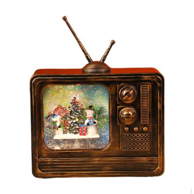 Christmas Musical Box Lighted Decoration USB Vintage for
