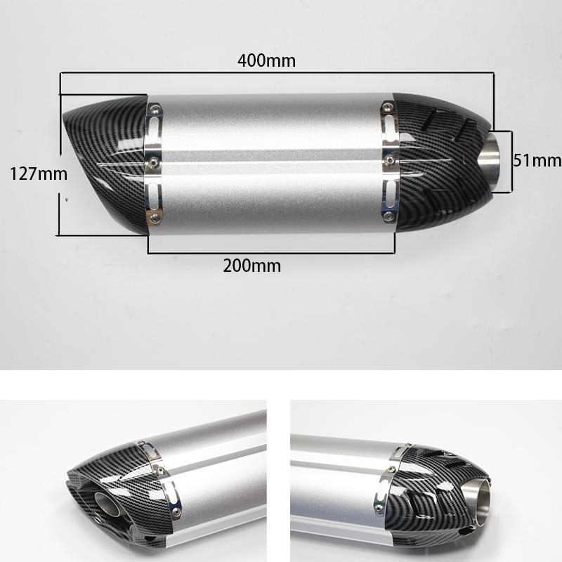 51 Mm Motorcycle Scooter Exhaust Modified Exhaust Pipe Z800/R6/R1/Z1000 Modified Rear Demon-Style Muffler