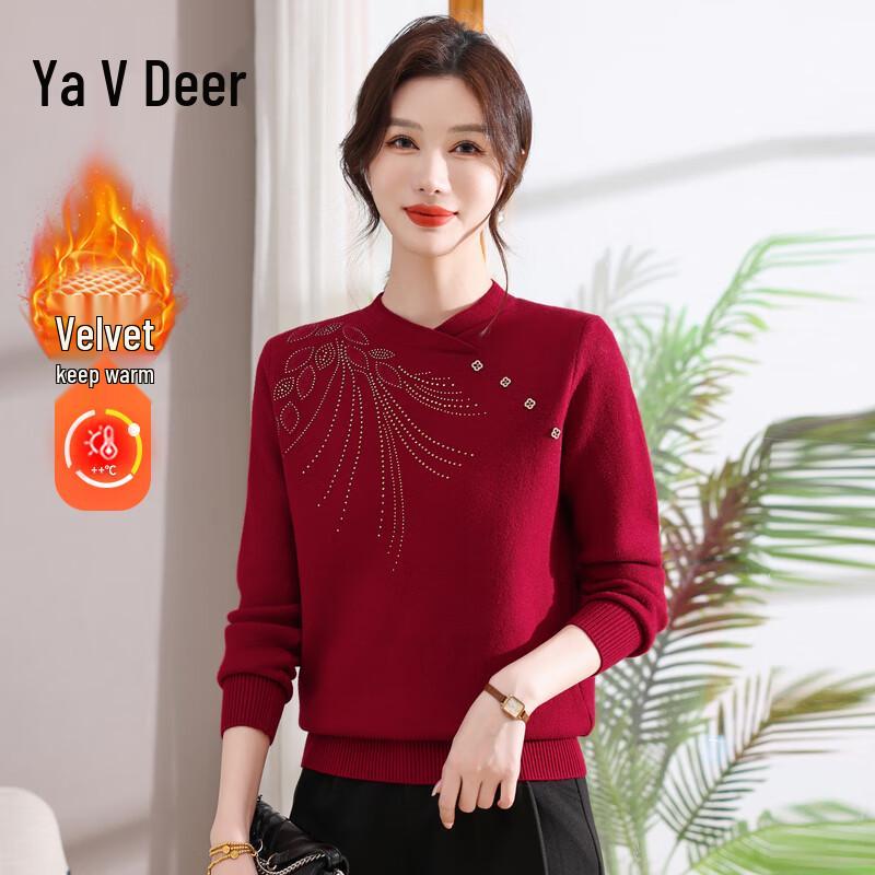 

Yalu Women s Plus Size Fleece-Lined Winter Sweater Top 2XL