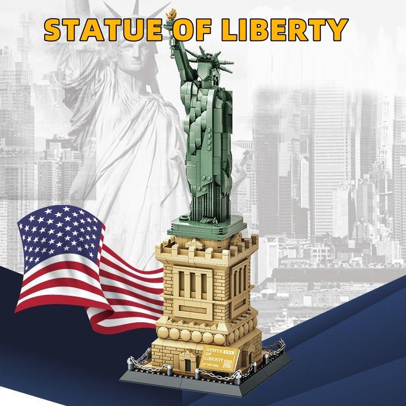 Non-Toxic 1409Pcs The Statue Of Liberty Architecture Large Collection Building Blocks Set Model Gift For Kids And Adults Compatible