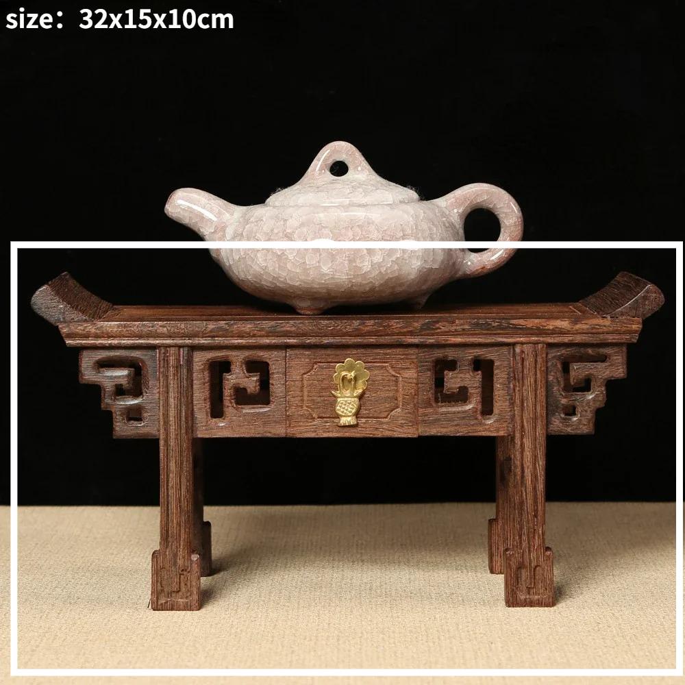 Wooden Carved Display Stand for Kung Fu Teapot & Tea Set - Chinese Craft Home Tea Accessory Decoration