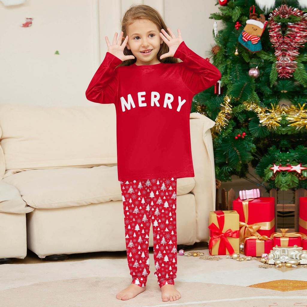 Christmas Family Matching Sets Pajamas, Loungewear Outfits,Family Matching Long Sleeve Tops+Pants Set