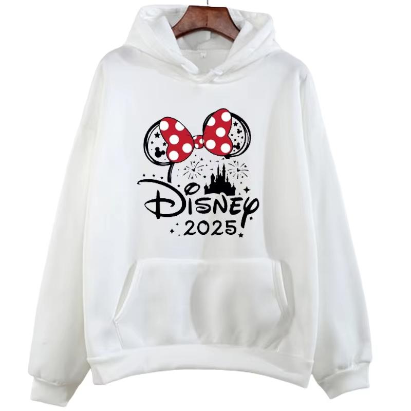 Disney 2025 Trip Printed Hoodies Fashion Female Casual Clothing Long Sleeve White Pullover Kawaii Cartoon Graphic Sweatshirt