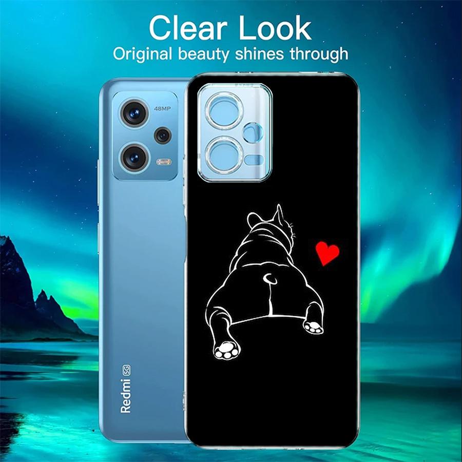 French Bulldog Black White Phone Case For Redmi Note 13 5G 14 Pro Plus Redmi 12 12C 13C 14C 10 10A 10C 9 9C 9T 9A 8 8A K70 Pro T