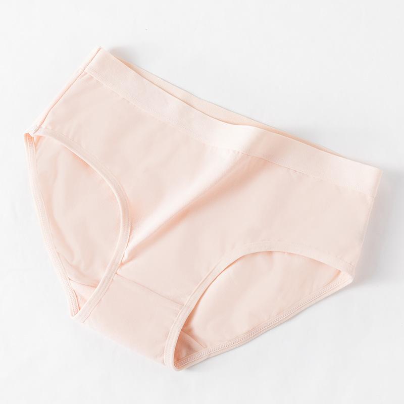 Women's Underwear Seamless One Piece Pure Cotton Crotch Medium Low Waist Solid Color Large Thin  Breathable Cotton Briefs Summer