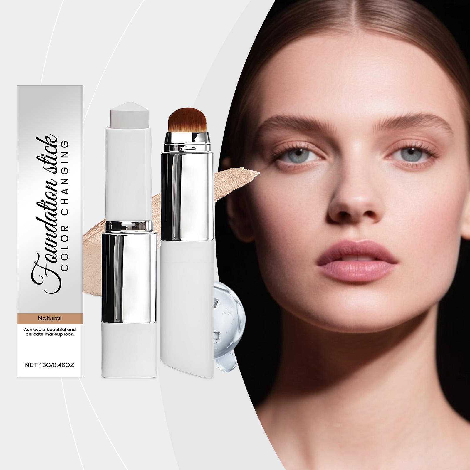 Thermal-Color Temperature Gradient Double-Ended Concealer Foundation Stick for Flawless Coverage And Natural Look with Dual Functionality Natural color