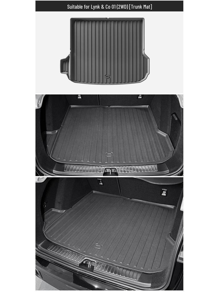 Durable TPE Floor & Trunk Mats for 21-25 Lynk & Co 01 Two-Wheel Drive, includes Backrest Mat
