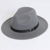 Einfarbiger Filz-Fedora-Hut Britischer Retro-Stil Unisex Flacher Rand Gentleman Flache Krone