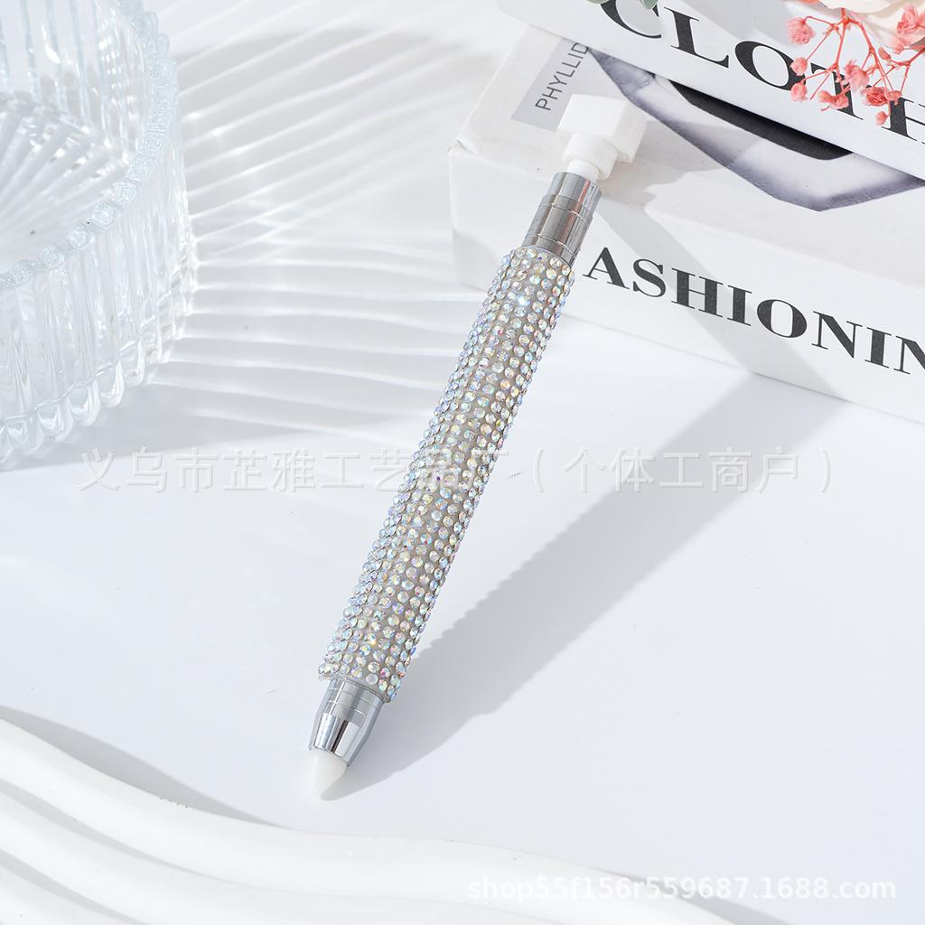 Diamond-encrusted nail art tools Double-head point pen wholesale Rotary push-pressing mud Sticky drill point pen Wave point drill pen