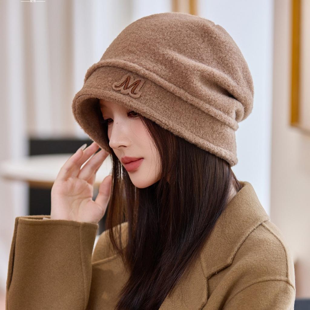 Women's Hats Autumn and Winter Knitted Wool Hats Warm Ear Protectors Plush Cold Hats