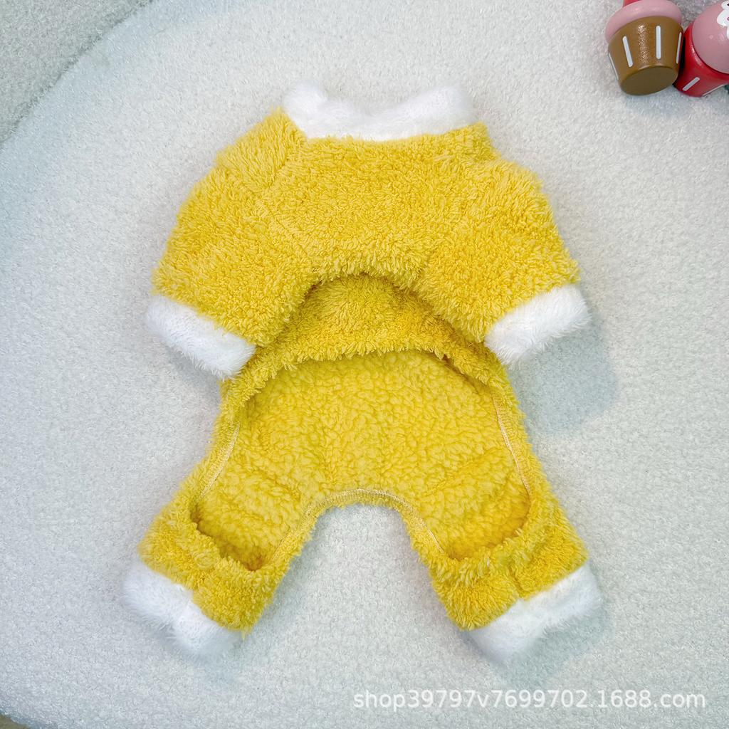 Vêtements pour chien à quatre pattes automne et hiver velours épaissi chauds, protection contre le froid et le vent vêtements pour animaux de compagnie chat que ours teddy