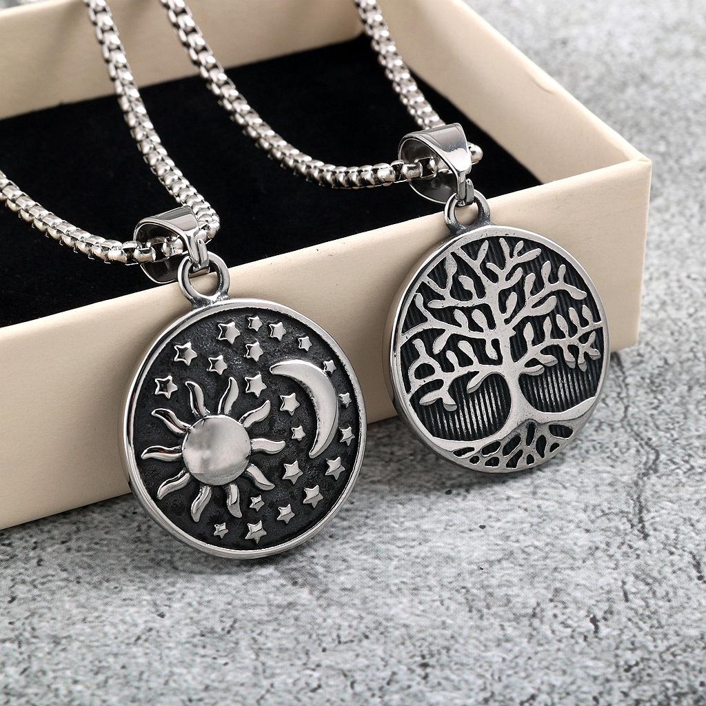 Eco-friendly Unisex Retro Stainless Steel Pendant Necklace