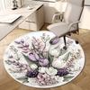 1PC Floral Pattern Non-Slip Floor Round carpet, Office, family, bedroom, Large Area Rug Indoor Rugs,  Durable Polyester-Z0407