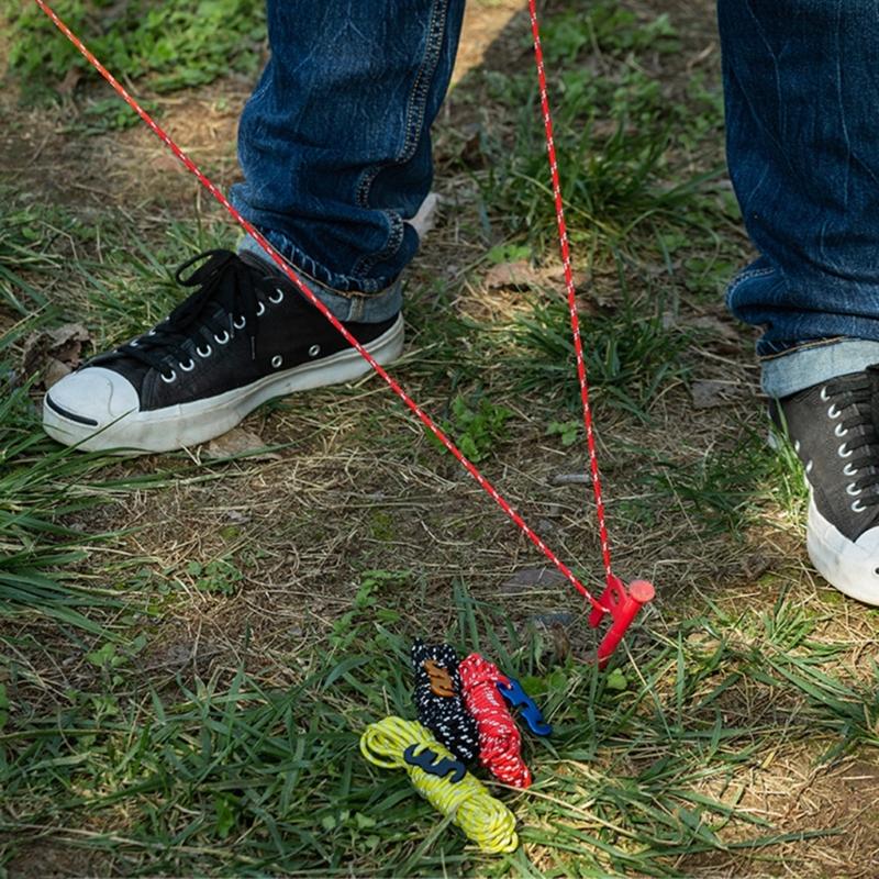 4pack Durability Reflective Tent Cords Reinforced Windproof Rope with Buckles for Enhances Night Safety