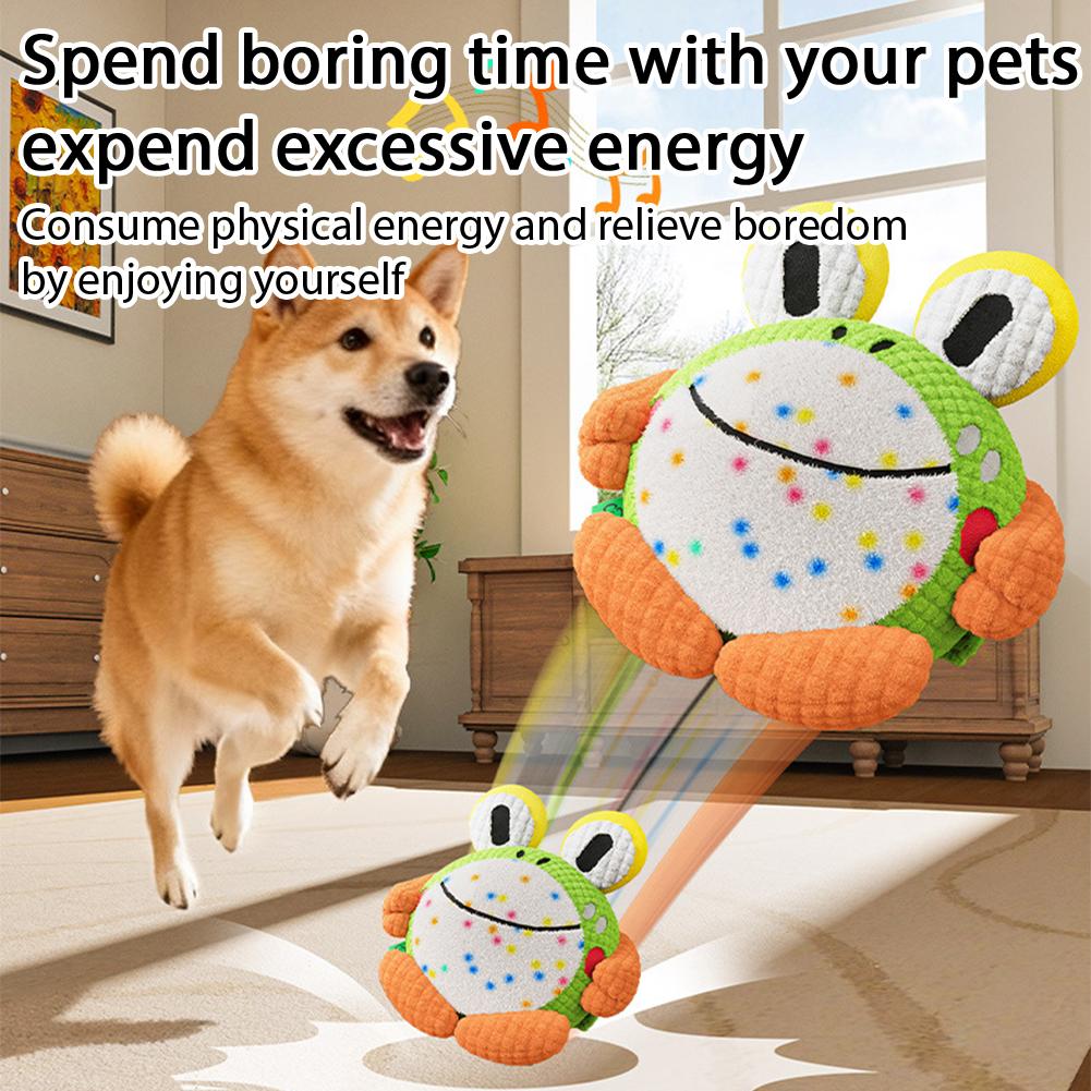 Interactive Dog Toys, 2026 New Active Moving Pet Plush Toy USB Charge Washable Disassemblable Plush Squeaky Dog Toy For Dogs