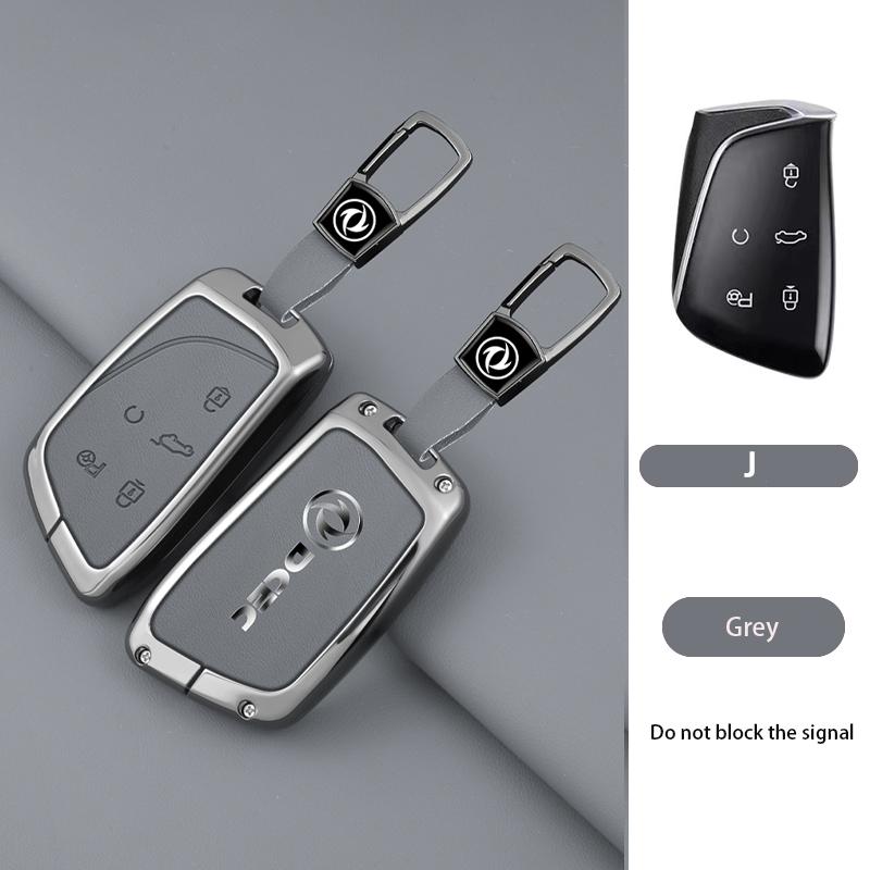 NEW Zinc Alloy Leather Car Key Case Cover Shell for DongFeng AEOLUS 2022 Keyring Keyless Protection Accessories