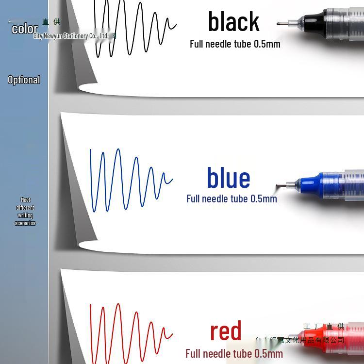 Quick-Dry Black 0.5 Gel Pen - Rollerball & Brush Tip for Exams and Schoolwork