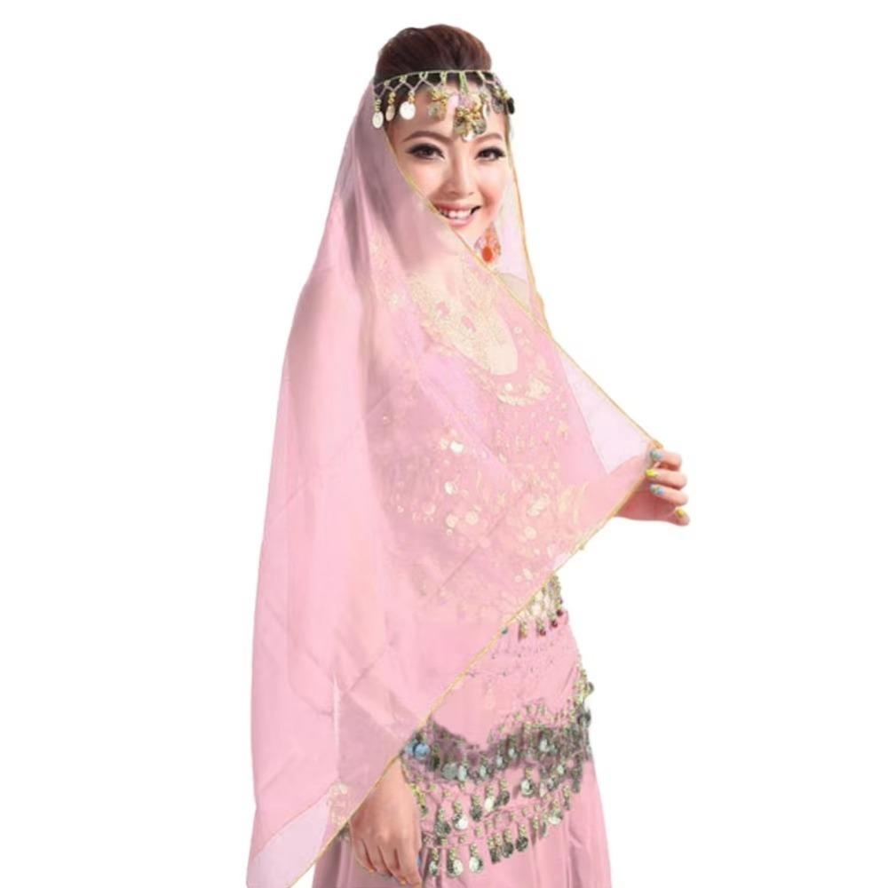 Chiffon Belly Dancing Scarf Solid Color Women Headdress New Indian Dance Headband  Show Costumes