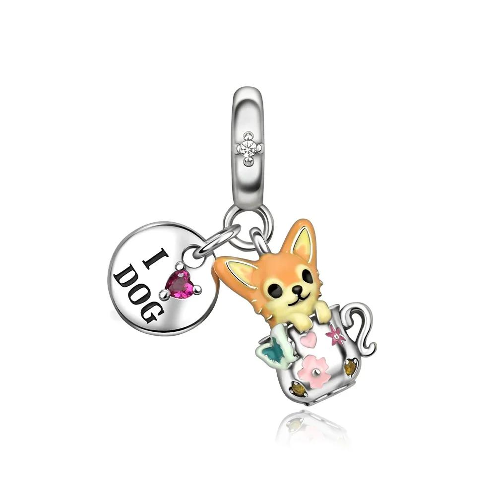 Original Copper Animal Charms Butterfly Safety Chain Beads Pendants Fit Bracelet Necklace Diy Fine Jewelry Gift