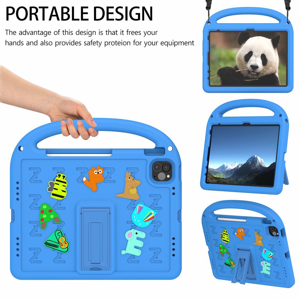 For iPad Pro 11 (2022)/(2021)/(2020)/(2018)/Air (2022)/(2020) Case Cartoon Design EVA+PC Tablet Cover