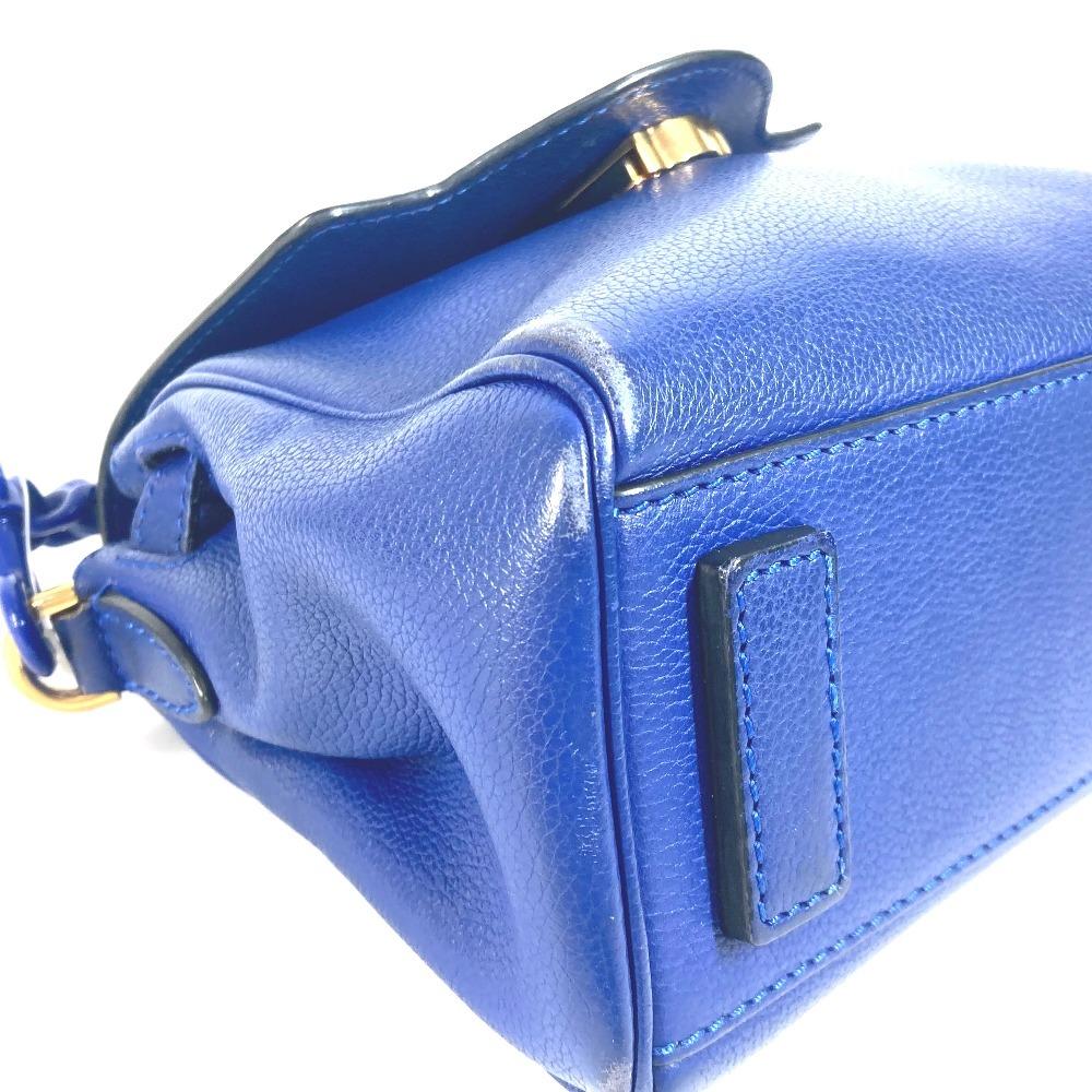 Versace Medusa Logo 2WAY Chain Shoulder Bag Hand Bag Leather Blue
