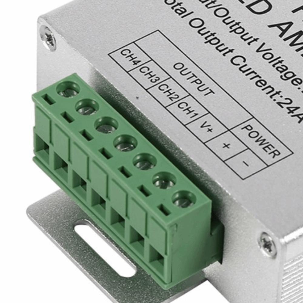 4 Channel Output RGBW LED Amplifier 24A Signal Repeater PWM Signal Booster  For RGBWW LED Strip