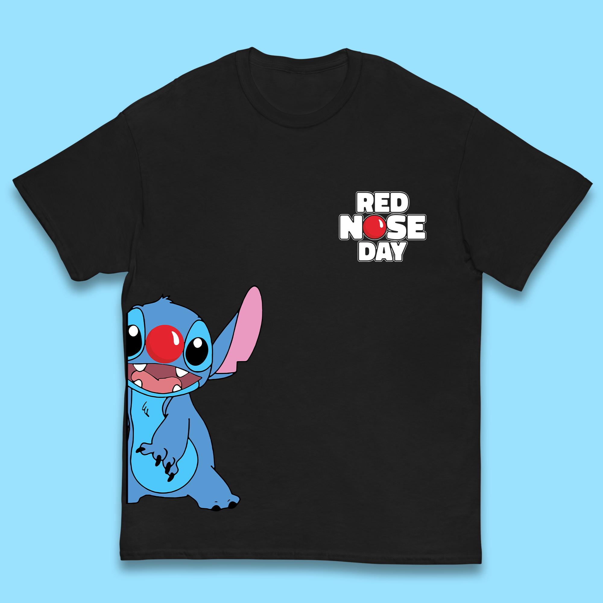Red Nose Day Peeking Disney Stitch Kids T-Shirt 130