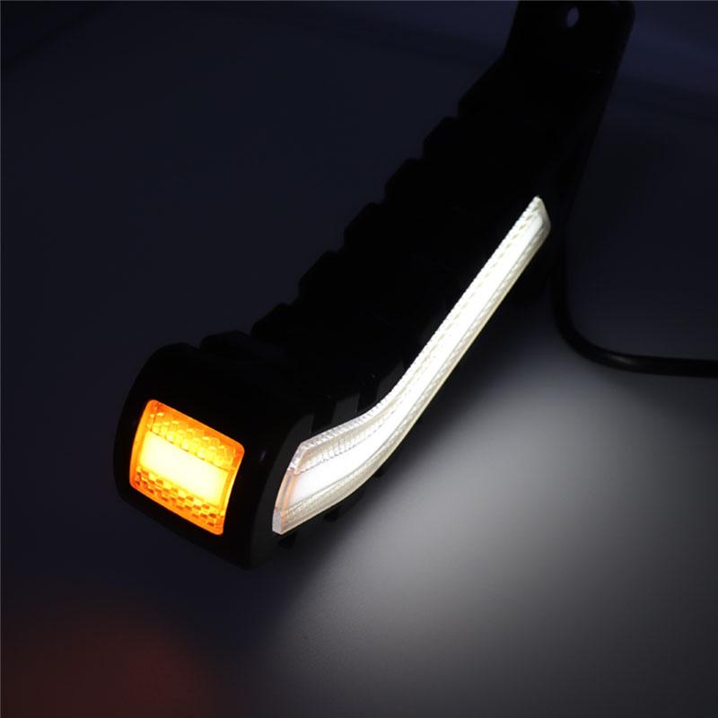 2 Pack Side Marker Light Signal Light Truck Turn Trailer LED Neon Light Bar 24V Truck Position Light Waterproof Triple Side Light Amber Red White
