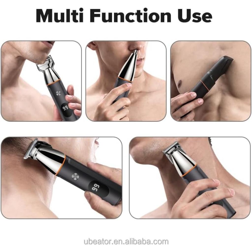 Hair Clippers for Men 5 in 1 Grooming Kit Beard Trimmer for Rechargeable Electric Shaver Body Eyebrow Nose Ear Waterproof