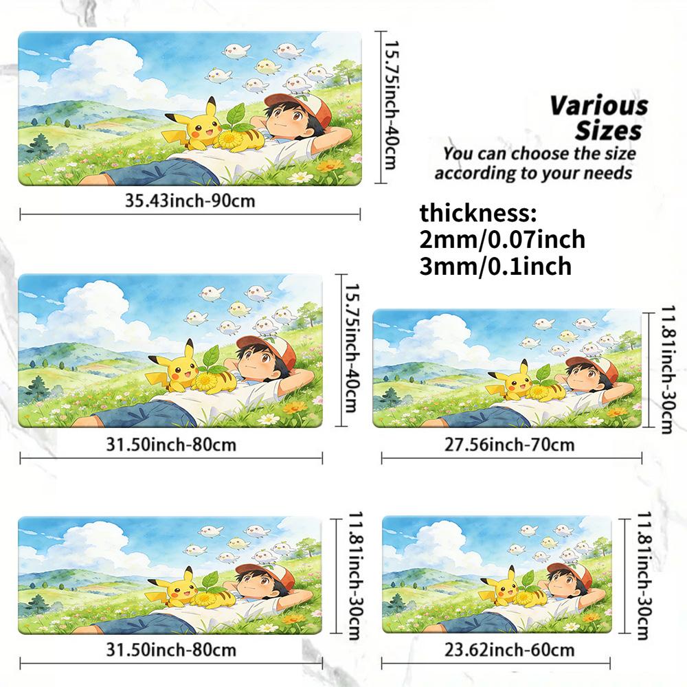 Cute Snorlax NonSlip Washable Gaming Desk Mat 40x80x0.2cm