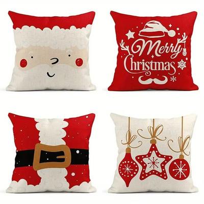 Christmas Pillow Cover Essential for Festival Decoration Christmas Tree Snowflake Pattern Sofa Living Room Decoration